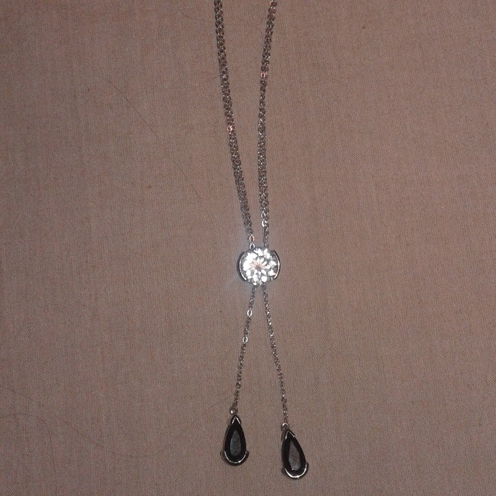 White Topaz & Black Spinel in SOLID .925 Sterling Silver